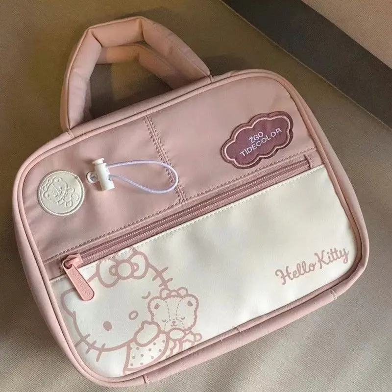 Sanrio Hello Kitty Cute Contrast Color Large Capacity Makeup Toiletries Storage Bag Portable Travel Travel All-Matching
