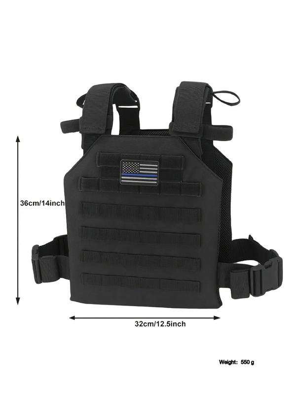 Tactical Lightweight Adjustable Molle Vest, Training Outdoor Plate Carrier with Patch, Best Friend Gifts, Casual Zipper Chest Bag for Outdoor Sports, Fashion Vest Bag for Daily Used, Protective Gear, Tactical Equipment 1