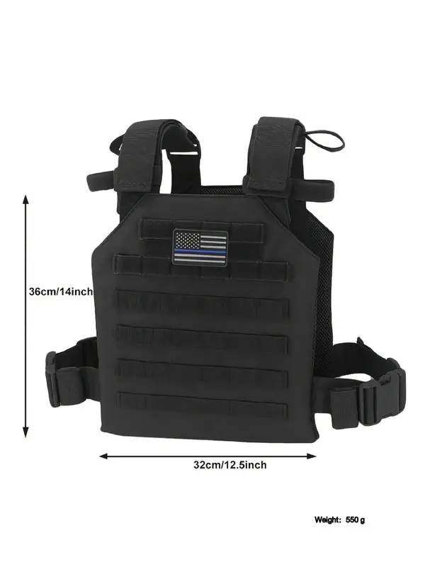 Lightweight Adjustable Vest, Training Outdoor Plate Carrier with Patch, Best Friend Gifts, Casual Zipper Chest Bag for Outdoor Sports, Fashion Vest Bag for Daily Used, 1
