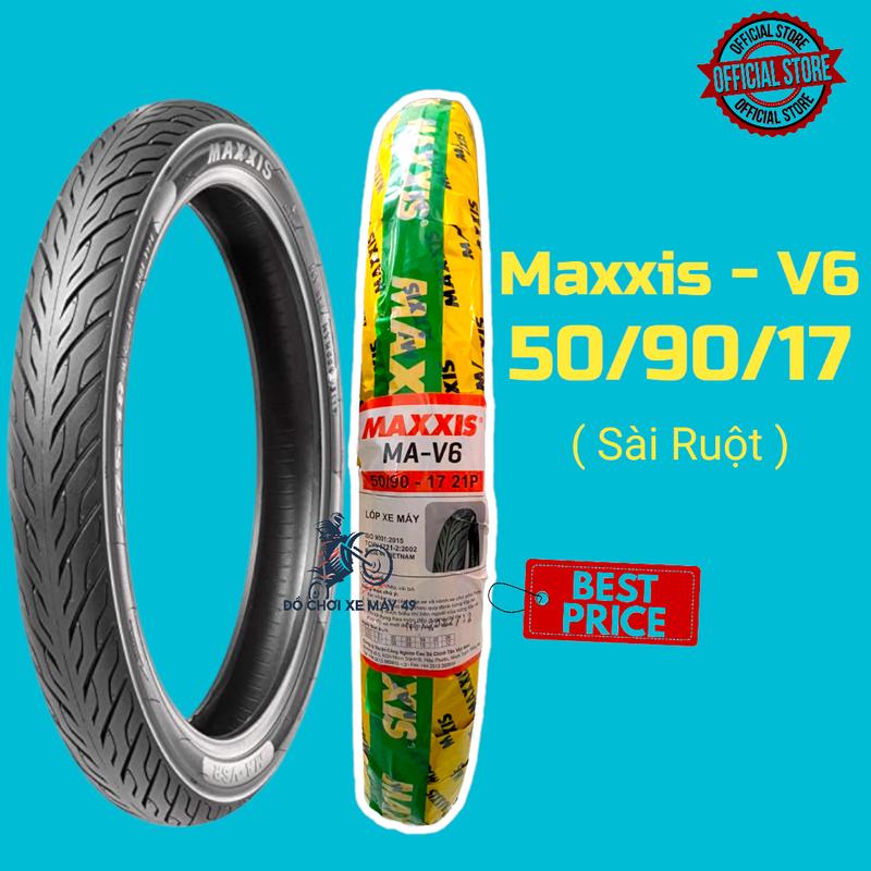  Vỏ Lốp Xe Máy Maxxis V6 50 90 17 Gai Xương Cá 
