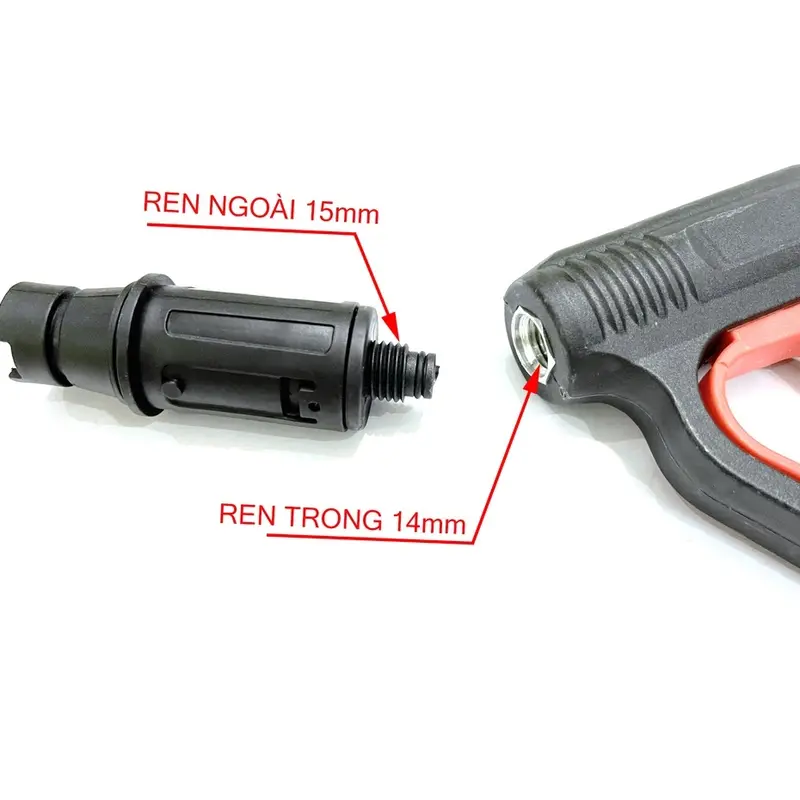 Đầu béc vòi xịt ren ngoài mỏ vịt kiểu gài gắn vòi xịt rửa áp lực cao 2