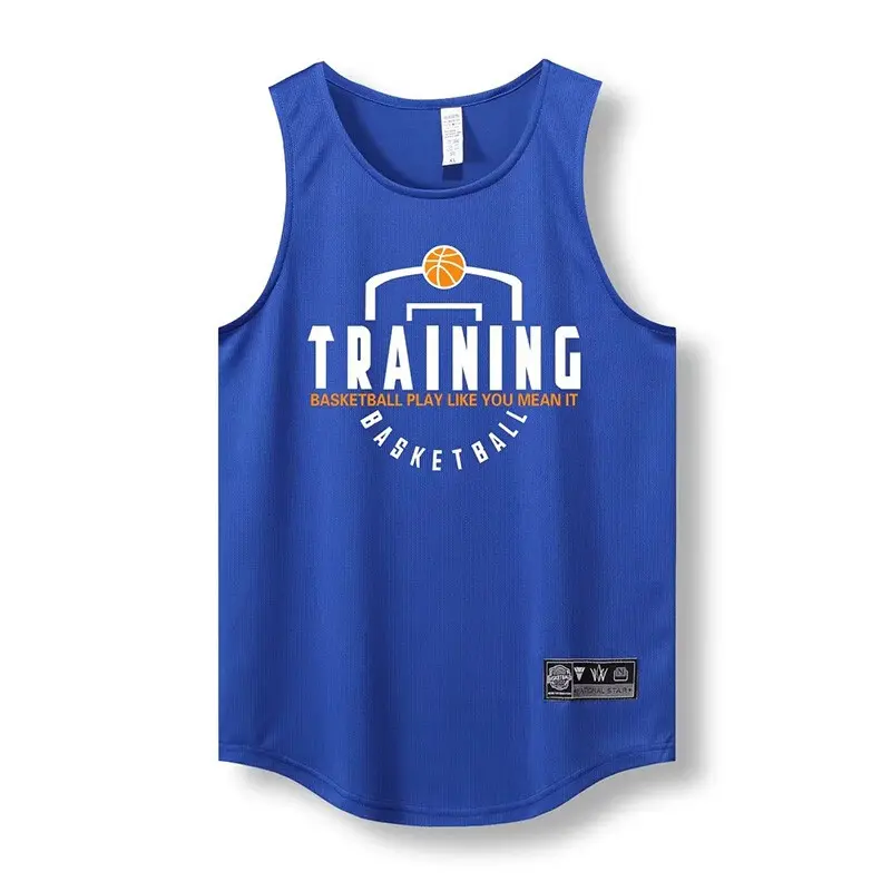 American basketball vest for boys, loose sleeveless waistcoat, student playing training, quick-drying jersey for summer
