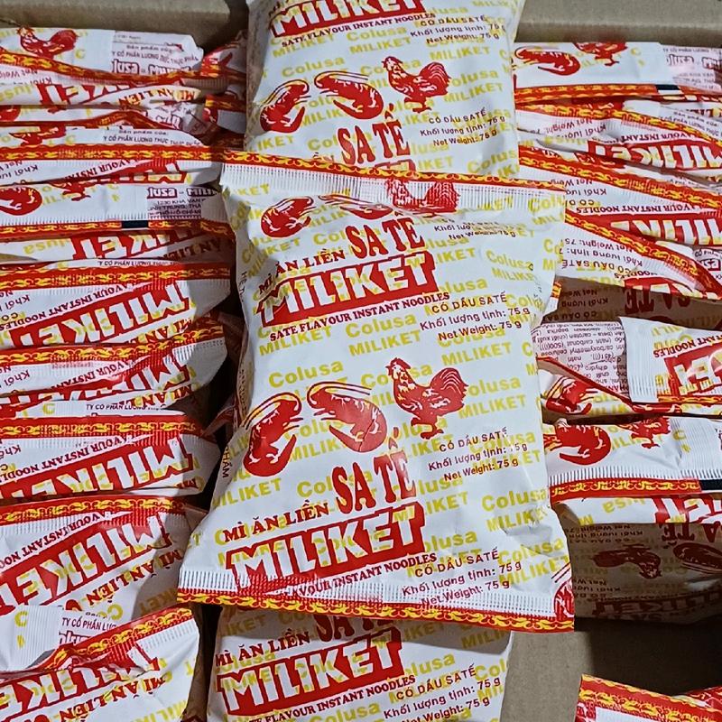 1thung mì giấy MILIKET sa tế tôm gà 30goi ×75g gói