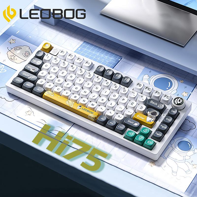   Leobog Hi75  Bàn phím cơ nhôm kết nối dây Type-C Led RGB full mod layout 75% có núm xoay 