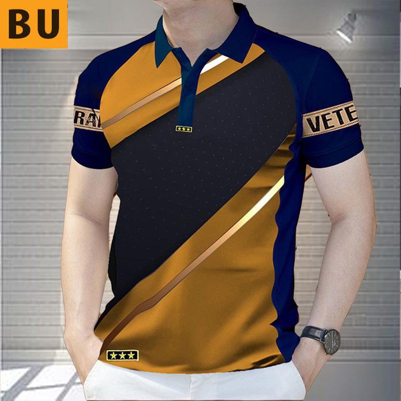 Áo Polo Nam, Sọc Trơn Màu, Khối Màu Tương Phản, Trang Trọng, Áo Sơ Mi Pro Lo Menswear Có Cổ 4