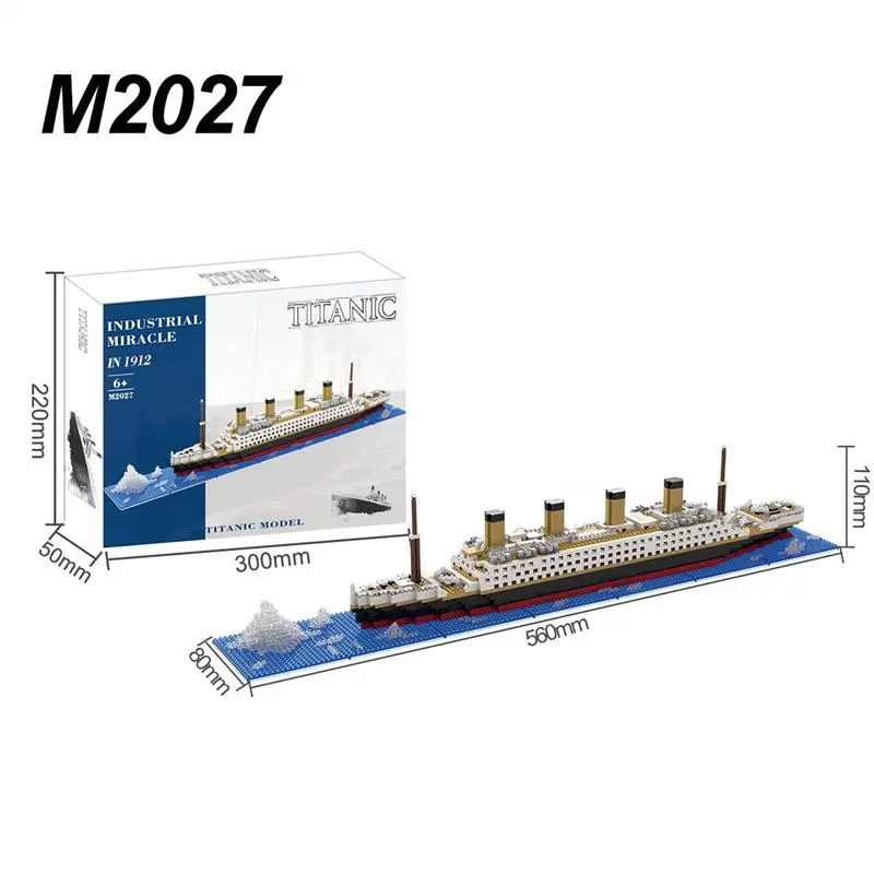 [BYLAM] Titanic khối xây dựng Đồ chơi lắp ráp khổng lồ bé trai và bé gái Xếp hình Mô hình Tàu Du Lịch Quà tặng ngày lễ tình nhân 7