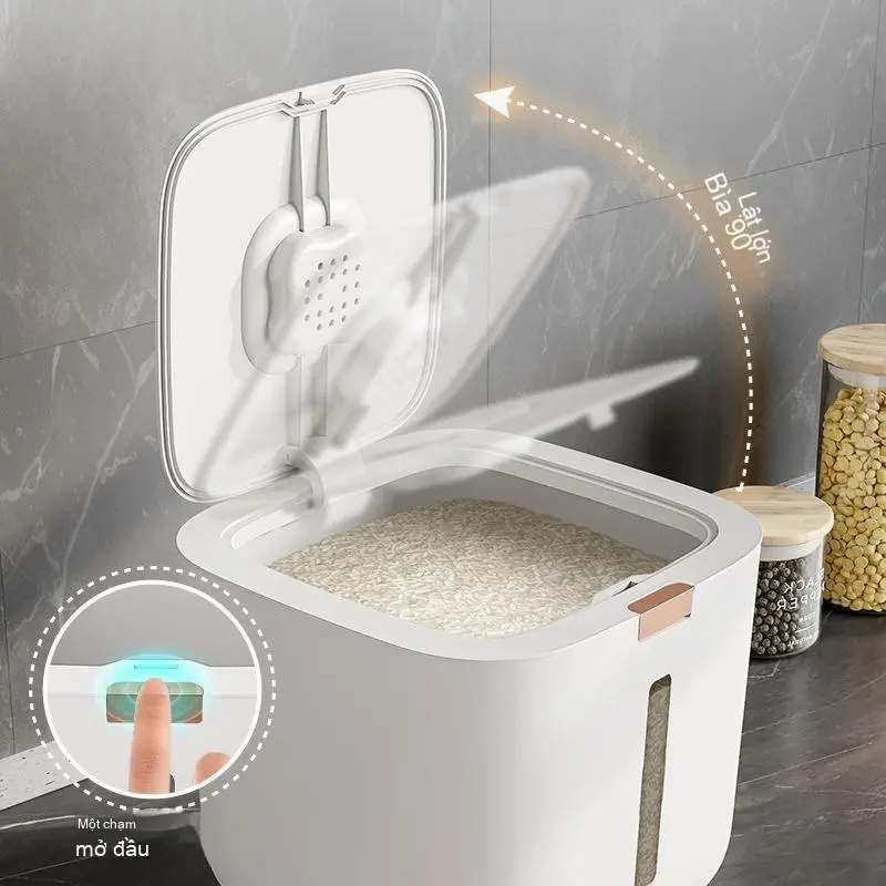 Thùng Gạo Chống Côn Trùng & Ẩm - Kín, Thực Phẩm Gia Dụng, Hộp Đựng Ngũ Cốc, Bột, Tiện Lợi 1