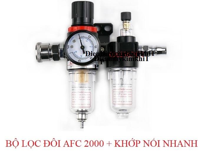 Bộ lọc tách nước AFC2000 cho máy nén khí kèm khớp nối nhanh ống hơi