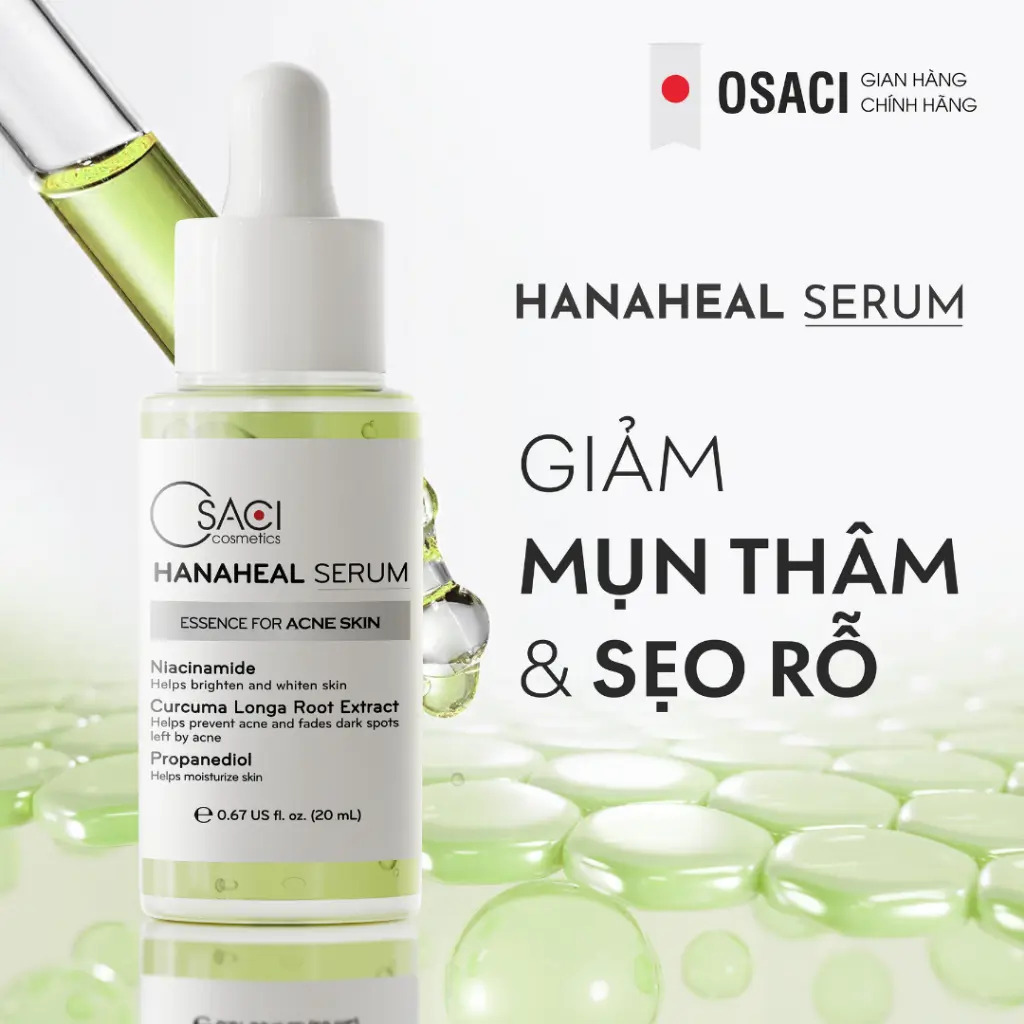 Serum hỗ trợ cải thiện mụn thâm, hỗ trợ cải thiện sẹo rỗ – Osaci Hana Heal Serum 20ml