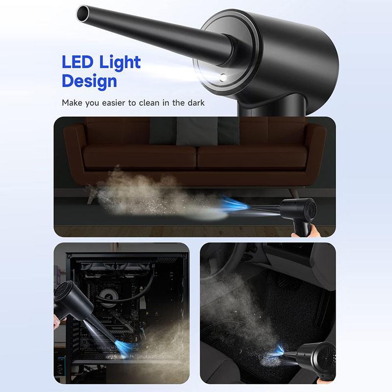 Product Introduction of USB Rechargeable Air Duster, Electric Air Blower, Multifunctional Compressed Air Duster for Car, Keyboard, Camera, Mobile Phone, Computer, Laptop 6