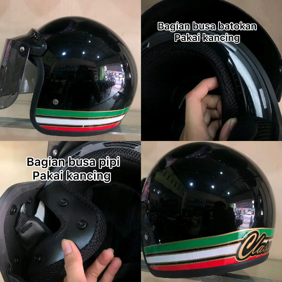 HELM BOGO COSTUM PREMIUM SNI AON ORIGINAL/ BOGO BUSA BISA DI LEPAS Kaca Motorcycle Visor