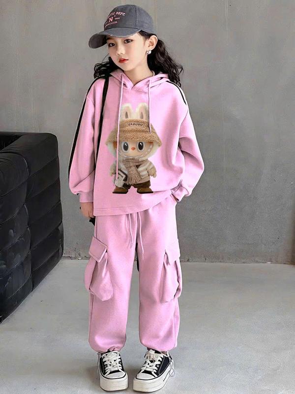 Bộ quần áo thu đông LABUBU trẻ em 16-48kg dành cho bé gái,chất nỉ da cá,Bộ đài tay,Sét đồ bé trai và bé gái,Đồ bộ trẻ em,quần áo bé gái mẫu LABUBU túi hộp