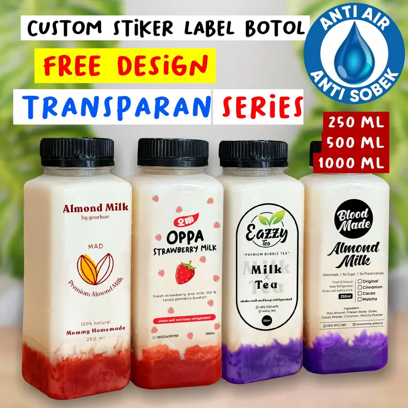 [Custom] Stiker Label Transparan / Bening Cetak Stiker Vinyl - Shop ...