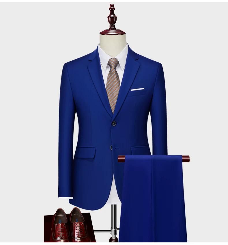 Product Introduction of (Jacket+Pants) Latest Men Suit Set Formal Blazers Slim Fit Business Tuxedo 2 Pcs Suit Groom's Wedding Dress Man Suit S-6XL 21