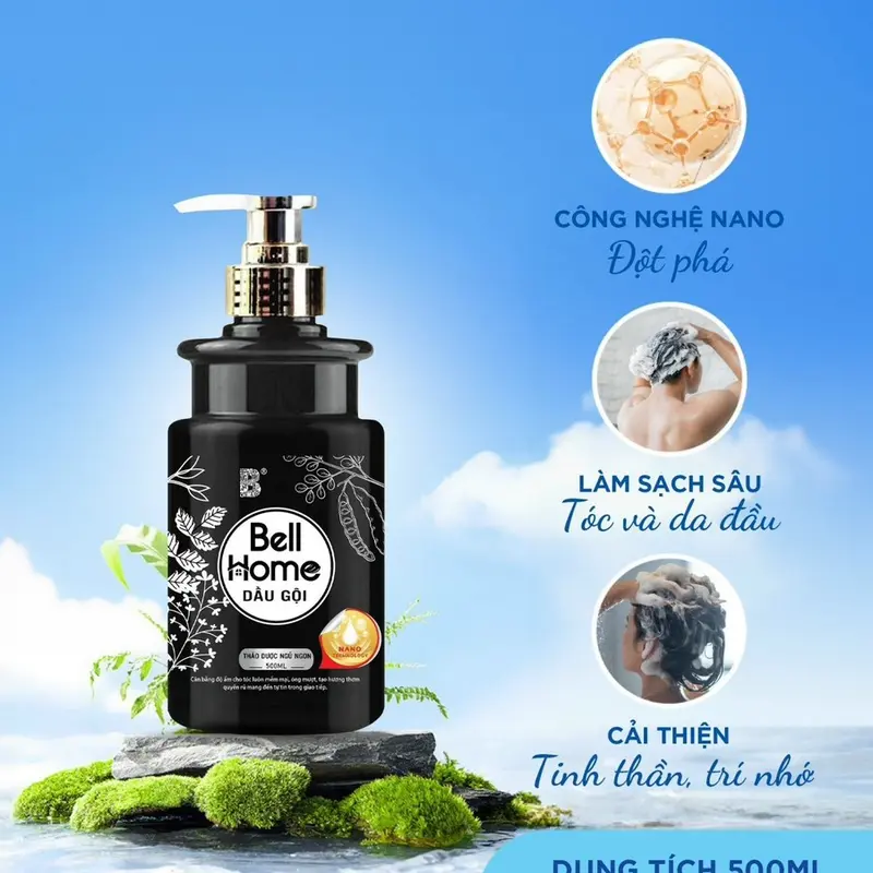 Dầu gội, dầu xả thảo dược ngủ ngon Bell Home 500G từ công nghệ sinh học Dưỡng Tóc Nam Nữ dầu  gội 2