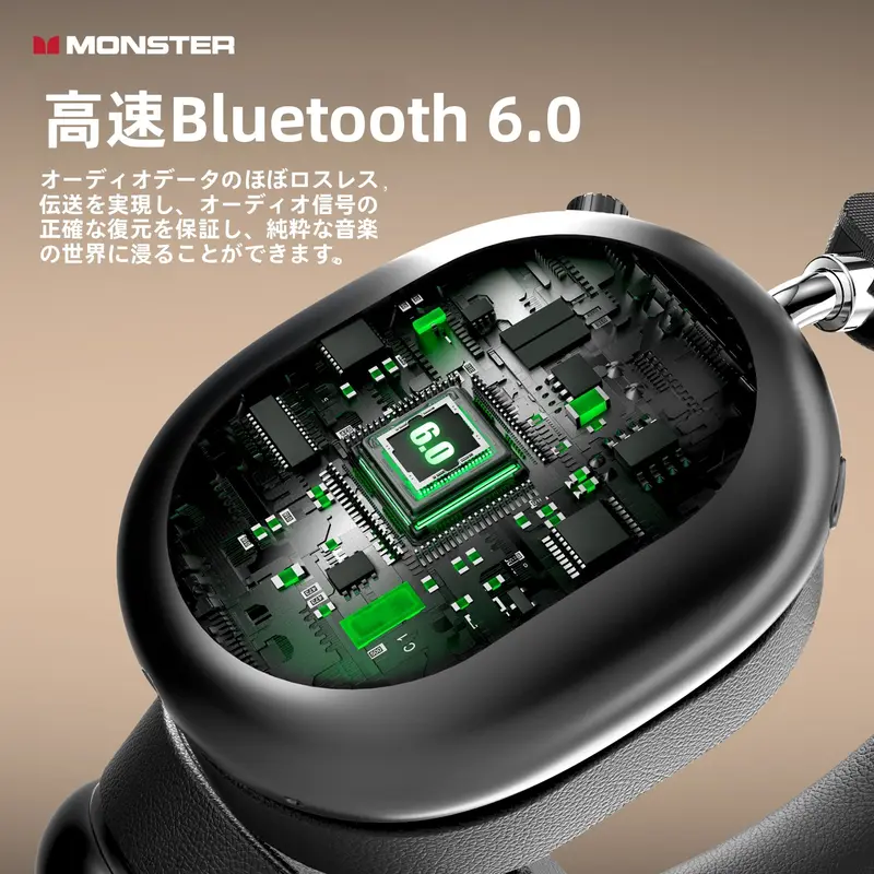 Monster AH100 オーバーイヤー ワイヤレス Bluetooth ヘッドフォン Hi