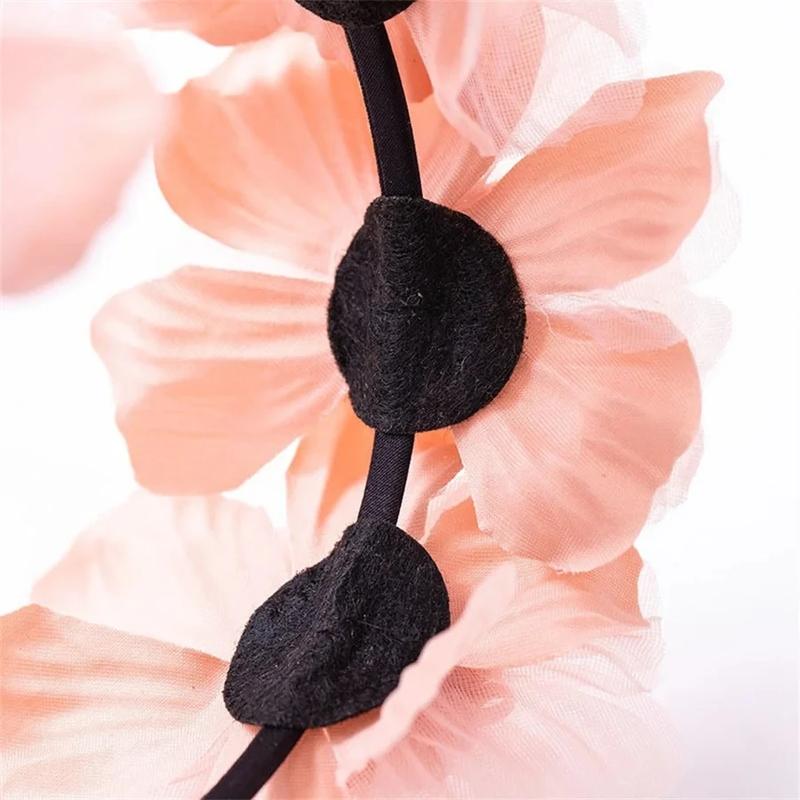 Product Introduction of New Solid Color Simulation Garland Bride Wedding Headwear Mesh Flower Headband Girls Headband Performance Hair Accessories 11