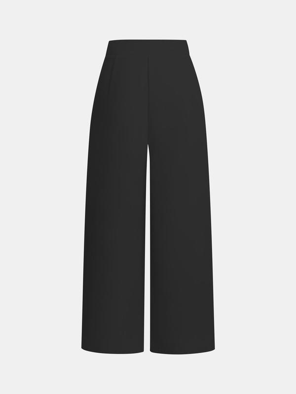 YOZY Women's Solid Plicated Tie Front Straight Leg Pants, Casual Comfy High Waist Trousers for Summer, Fashion Women's Bottoms for Daily Wear 4