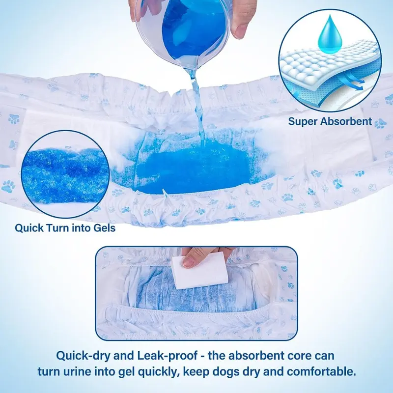 PETSHAVEN PET SOFT DOG DIAPER DISPOSABLE MALE WIPES POPOK ANJING JANTAN LELAKI 12PCS 2
