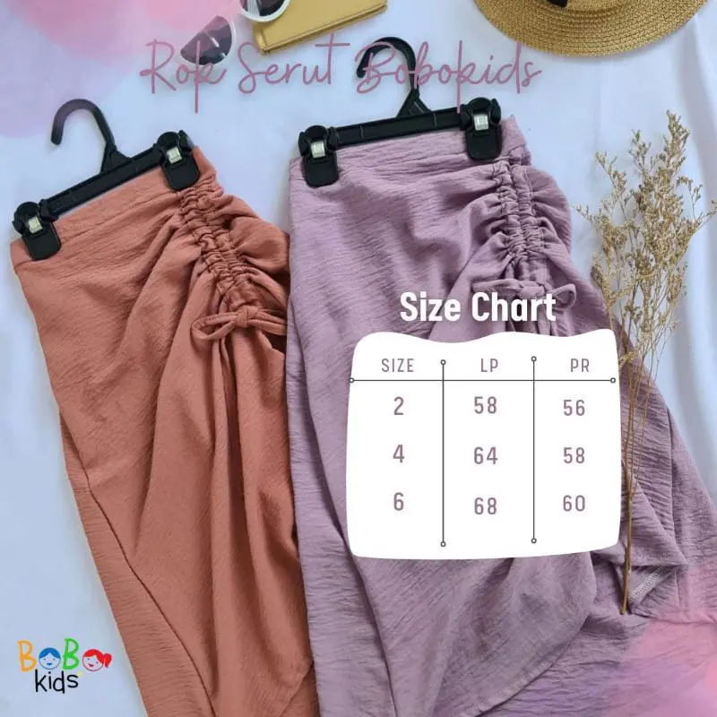 ROK SERUT ANAK PEREMPUAN USIA 1 2 3 4 5 TAHUN BAHAN CRINKLE BY BOBOKIDS 5