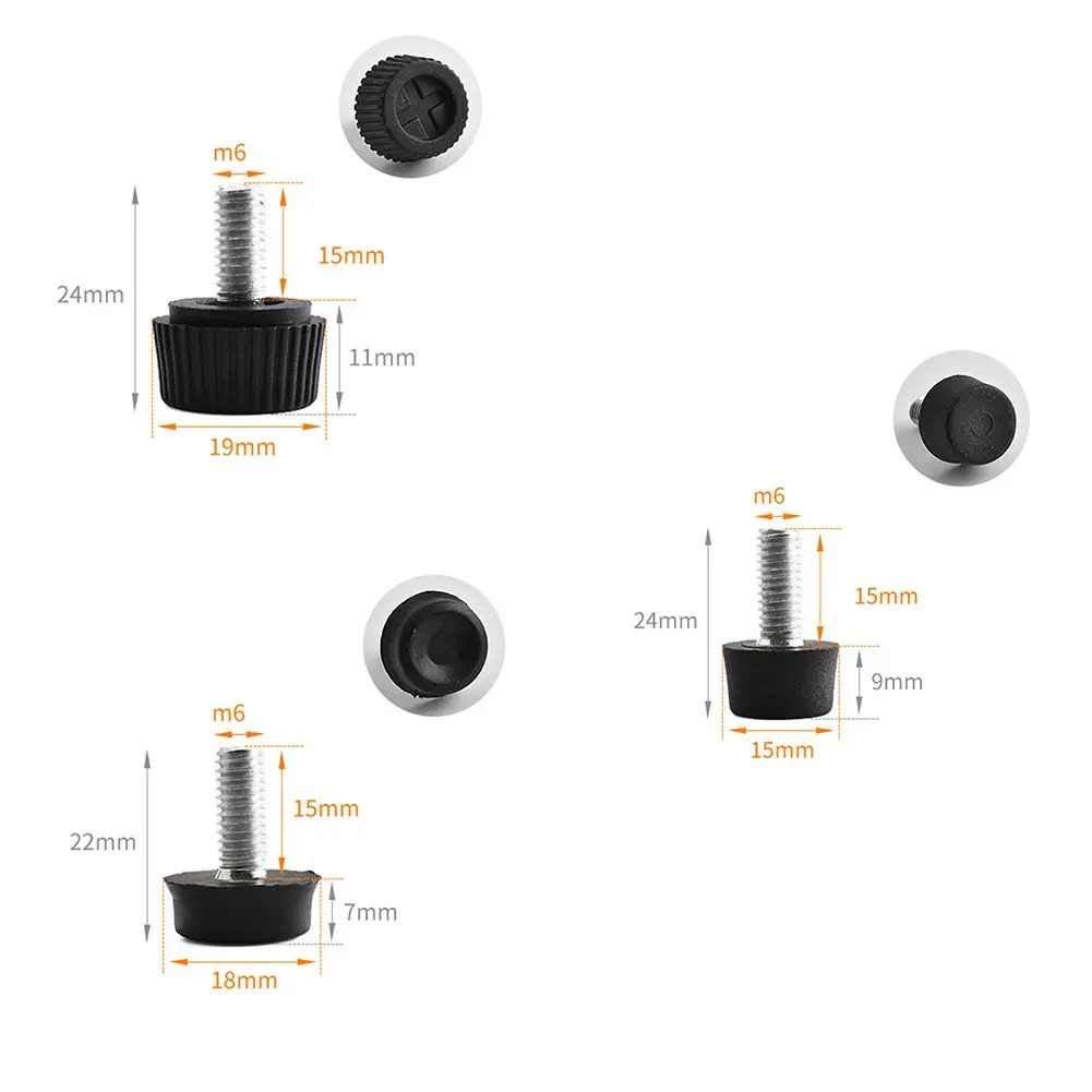 20 Pcs Screw On Type FurnitureTable Chair Glide Leveling Foot Adjuster M6