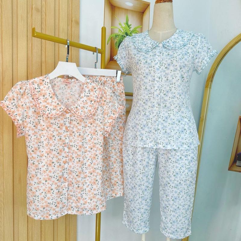 Bộ Lững Cổ Sen Pajamas & Loungewear Vải Lụa Mango Mềm Mát TTTNShop