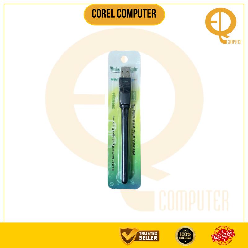 WIRELESS USB ADAPTER 300Mbps 2.4GHz / PENANGKAP SINYAL / DONGLE WiFi / USB WIFI ADAPTER / USB DONGLE WIFI 2
