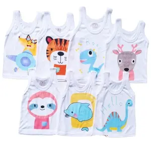 1 Lusin Kaos Kutung Anak Usia 0-10 Tahun / Kaos Kutung Balita PUTIH Katun