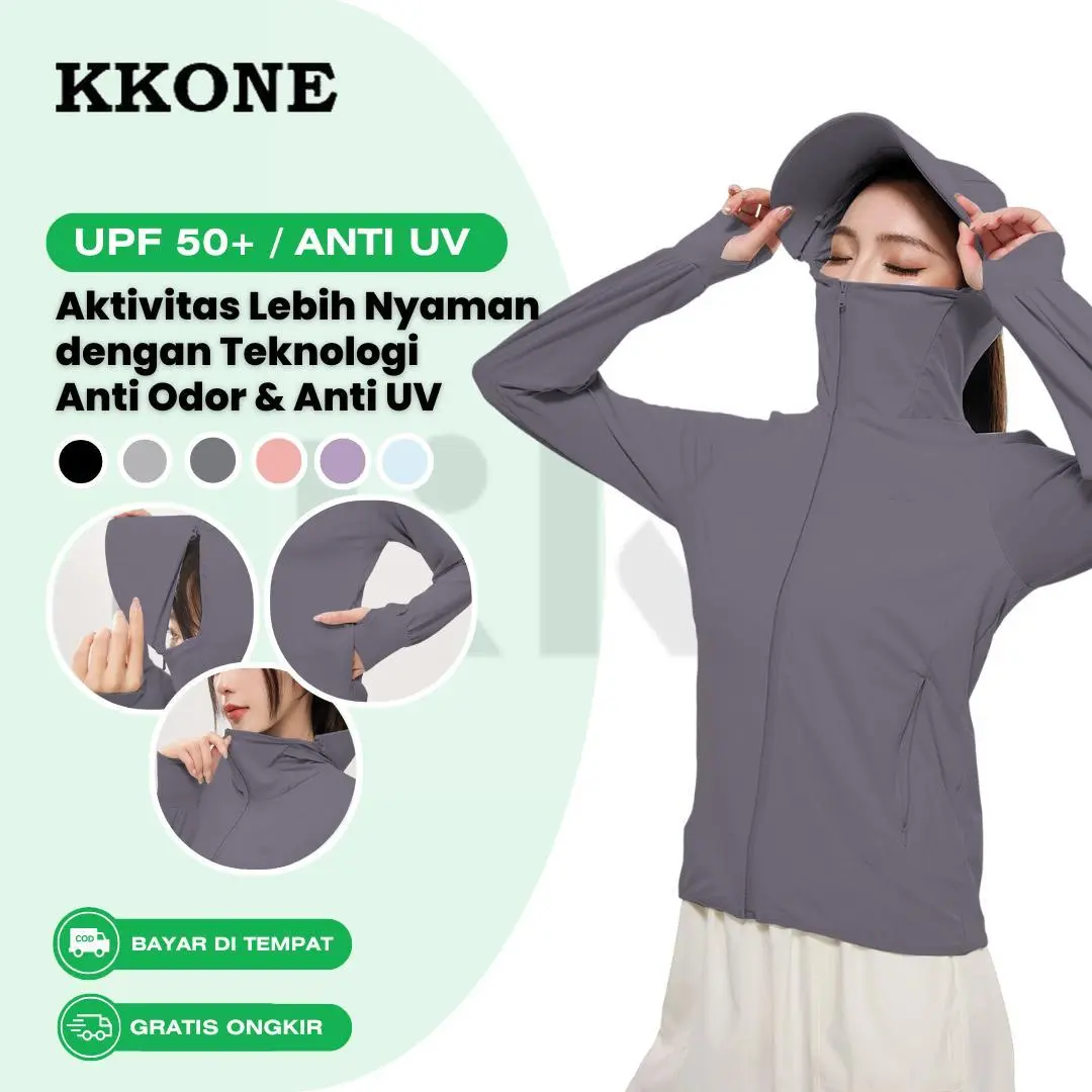 KKONE Jaket Anti UV Premium Jaket Olahraga Wanita UPF50+Pakaian Quick Dry Breathable Sport(J006)