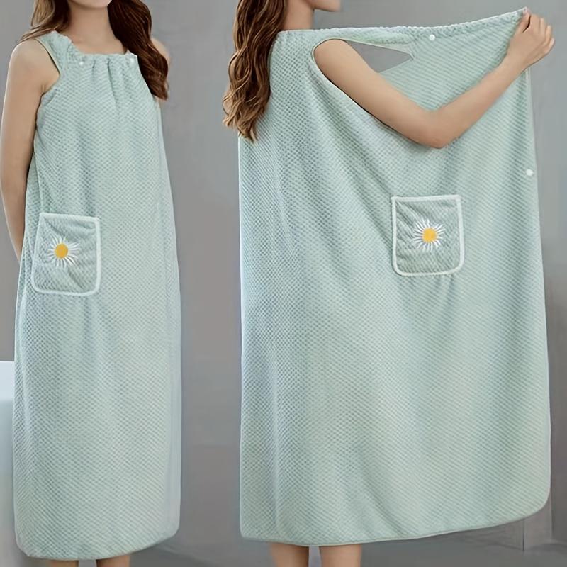 Product Introduction of Women's Flower Pattern Bath Towel Wrap, 1 Count Quick Drying Spa Wrap Towel With Thick Straps, Absorbent Bath Towel For Home Bathroom 13