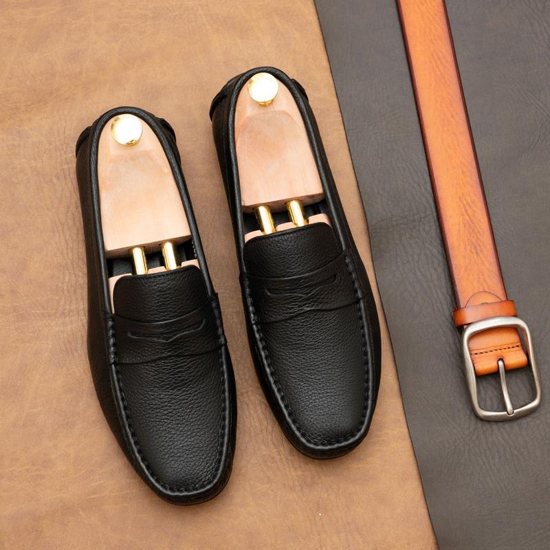 Giày Mọi Nam Công Sở Da 0170 Polytino Giày Lười Nam Da Bò Cao Cấp Phong Cách Trẻ Trung Đế Cao Su Êm Ái Bảo Hành 12 Tháng