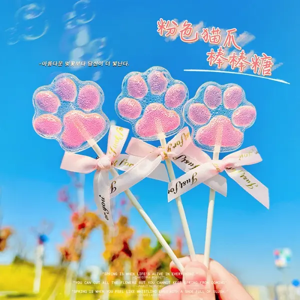 Creative Cute Shape Pink Lollipop Cat's Paw Shape Candy Children Gift Candy Snacks