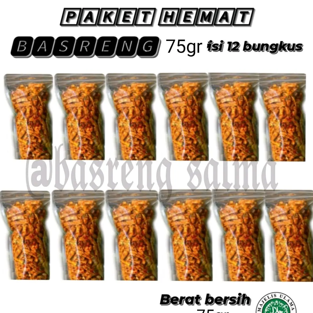 Paket Usaha Basreng Salma 75 gram isi 12 bungkus Camilan Pedas cod