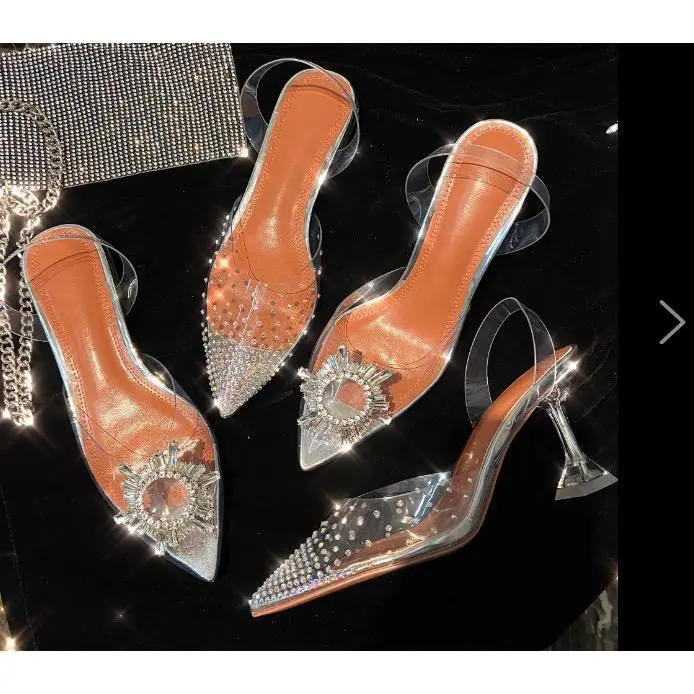 Sandal 0129 Fashion Sepatu Heels Bohemian Transparant Shoes Heels Wanita bisa COD Sendal 4