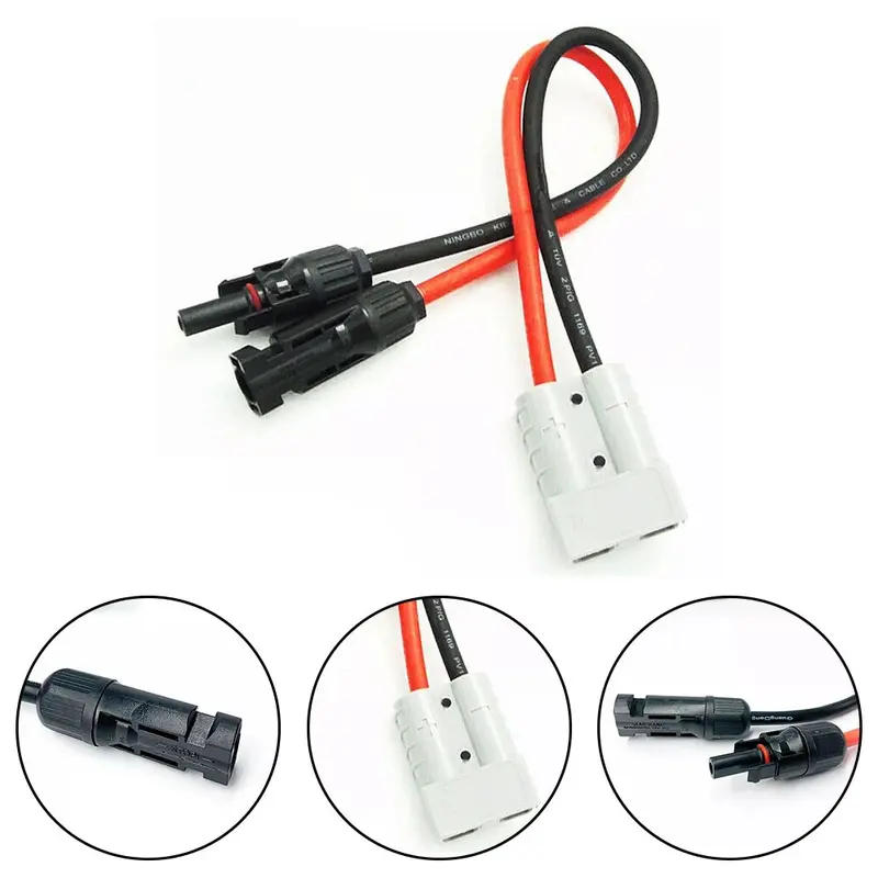 Cáp Bảng Điều Khiển Năng Lượng Mặt Trời, 50 AMP, Đầu Nối Bộ Chuyển Đổi Y, Chiều Dài 30cm, Kích Thước Đầu Vào 30mm2, Đầu Nối Anderson 7