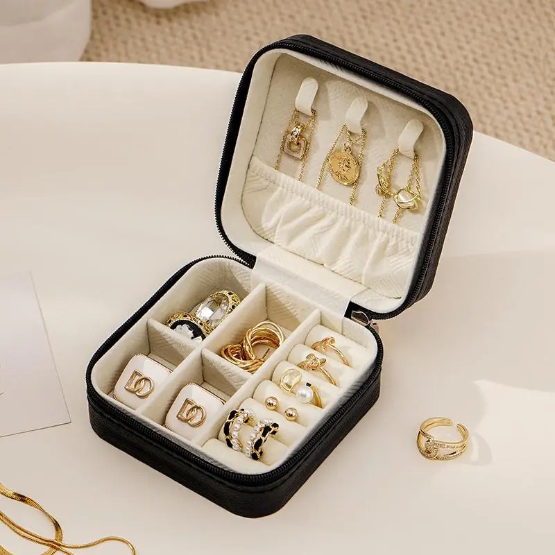 Mini Jewelry Storage Box, Portable Travel Jewelry Case, Multi-grid Jewelry Box for Rings Earrings Necklace Bracelets, Travel Accessories, Beauty Organizer 6