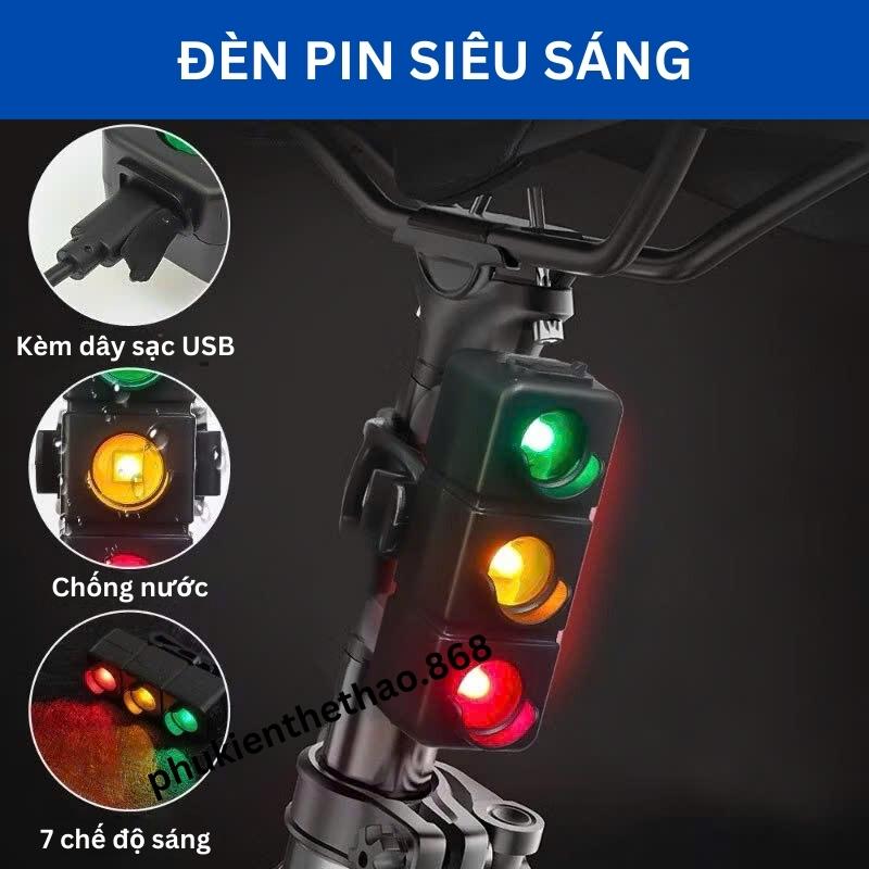 Sạc Cổng USB Đèn Xe Đạp Siêu Sáng Đèn Hậu Xe Đạp Đèn Gắn Mũ Bảo Hiểm Balo Xe Đạp 7 Chế Độ Sáng Chống Nước Led Gắn Xe Đạp