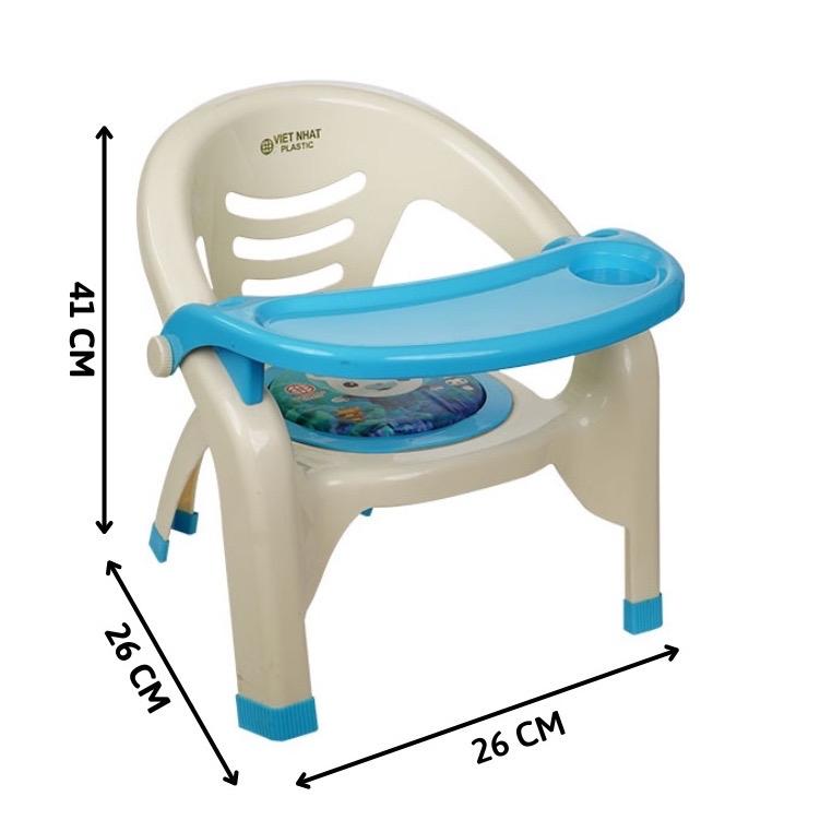 Ghế ăn dặm cho bé Việt Nhật nhựa an toàn cao cấp . Ghế ăn dặm có đệm êm mông có còi chíp tạo vui nhộn.