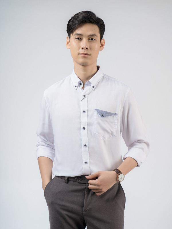 OWEN - Áo sơ mi dài tay Nam chất liệu Bamboo, kiểu dáng Regular Fit, màu Trắng AR220134DT