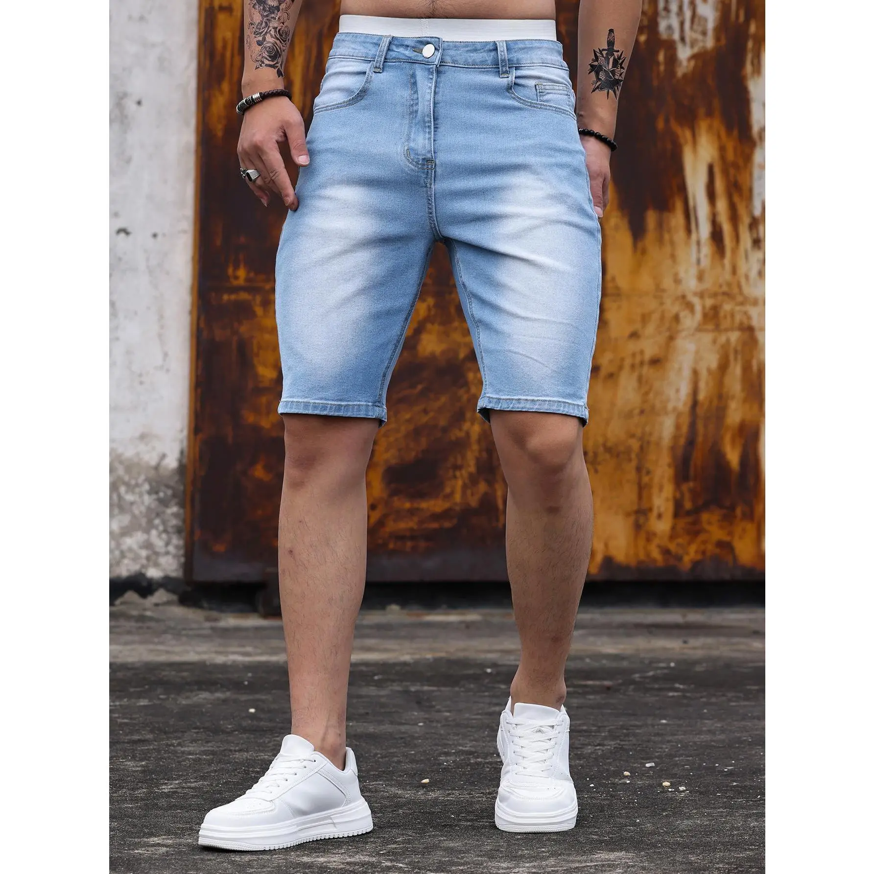 Stretch Denim Shorts for Men - Trendy Elastic Comfortable Casual Shorts - Summer Fashion Quick Dry Lightweight