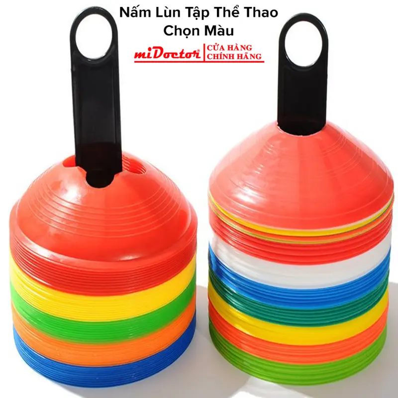 Nấm Tập Chiến Thuật Bóng Đá, Cone, Vật Cản Chướng Ngại Vật Tập Trượt Patin Cao 5cm Chọn Màu – Hãng miDoctor 0