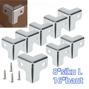 Siku L Hardcase 8PCS Tebal - Kotak Siku Pojok Corner Lubang Multifungsi Untuk Konstruksi & Perbaikan