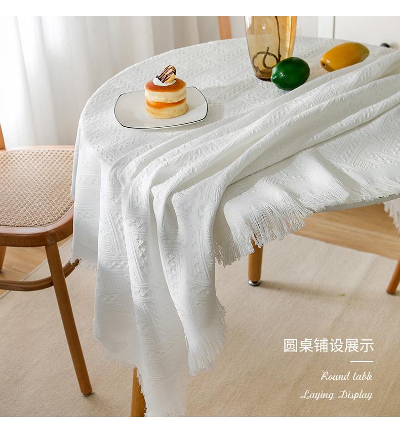 Product Introduction of INS style tablecloth concise solid color waffle cotton linen tablecloth tablecloth 4 colors interior decoration tablecloth cotton fabric tablecloth table  cloth 12