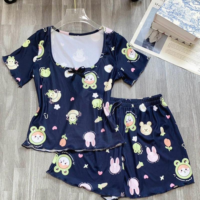 Sét bộ thun đùi hoạt hình dễ thương gân tăm mát mẽ - shopnghi85 6