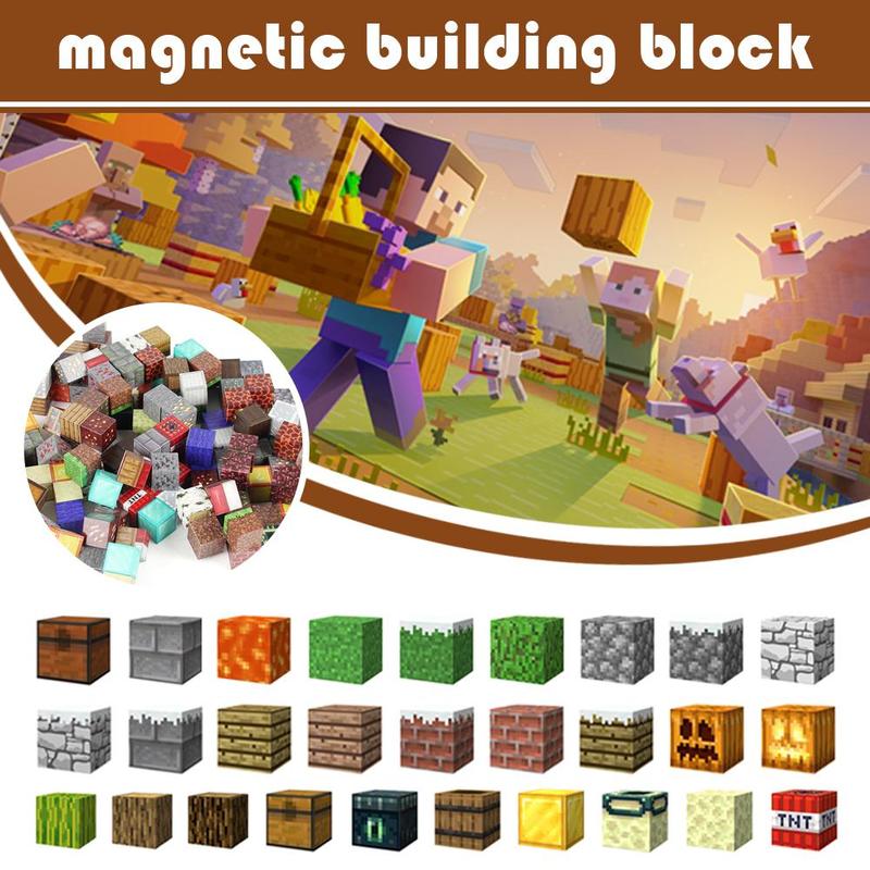 DIY My World Magnetic Building Blocks With Minecraft Theme Create ...