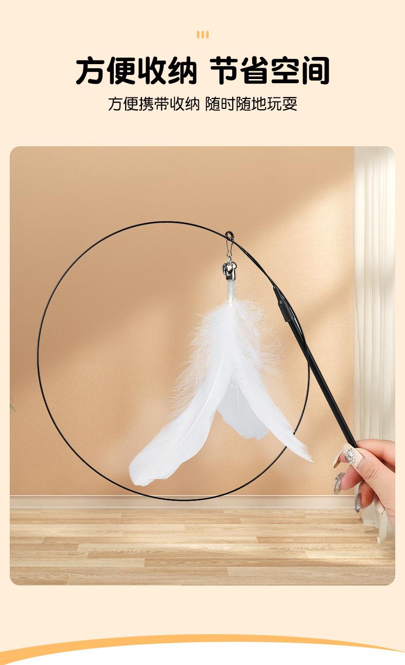 Product Introduction of 2025 Cat Toy Teaser Wand Suction Cup Long Rod Spring Rod Steel Wire Feather Self-Entertainment Cat Toy Pet Supplies 6