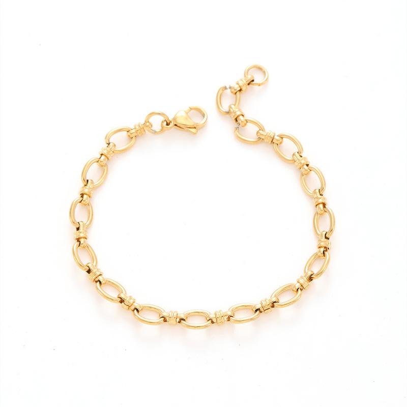 Product Introduction of Fashion new Europe and the United States cold wind titanium steel bracelet colorfast jewelry. 4