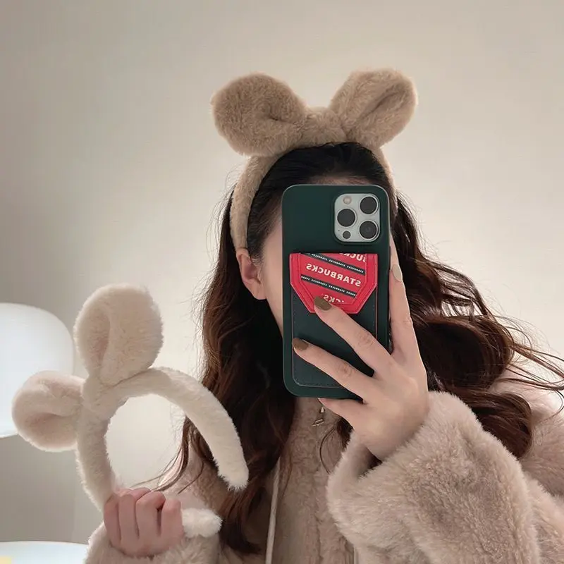 Bờm Tóc Tai Thỏ, Chất Liệu Nhồi Bông Dành Cho Nữ, Dây Buộc Tóc Rửa Mặt, Phong Cách Người Có Ảnh Hưởng Internet, Băng Đô Kẹp Tóc, Băng Đô Trên Đầu, Phụ Kiện Tóc Dễ Thương Và Vui Nhộn