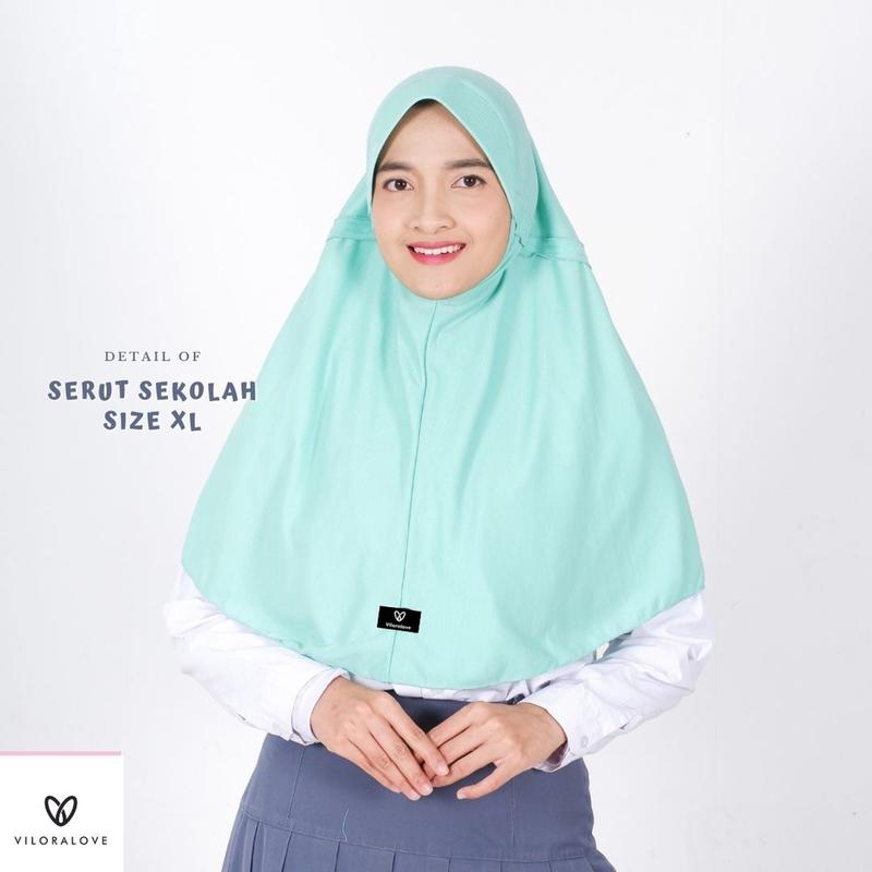 Vilora Premium - Kerudung Sekolah Serut Atas (Hijab Instan Sekolah) Jilbab Muslim 1