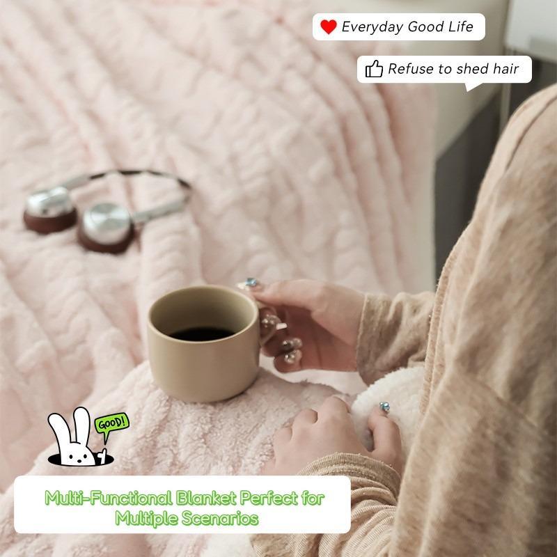 Product Introduction of Solid Color Blanket, Soft Comfortable Throw Blanket, Warm Napping Blanket for Home Office Travel, Bedroom Accessories 2